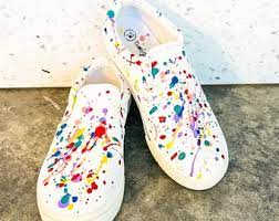 Fake spilled paint on shoes